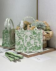 Dior Small Book Tote with shoulder strap Green and white-26.5 x 22 x 14cm - 3