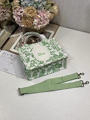 Dior Small Book Tote with shoulder strap Green and white-26.5 x 22 x 14cm - 4