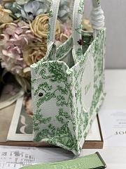 Dior Small Book Tote with shoulder strap Green and white-26.5 x 22 x 14cm - 5
