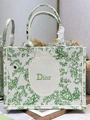 Dior Medium Book Tote with shoulder strap Green and white-36 x 27.5 x 16.5cm - 5
