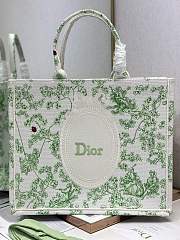 Dior large Book Tote with shoulder strap Green and white-42*32*5CM - 4