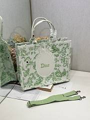 Dior large Book Tote with shoulder strap Green and white-42*32*5CM - 2