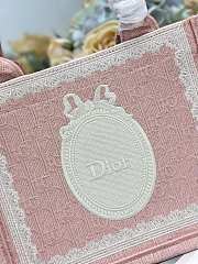 Dior Small Book Tote with shoulder strap Pink and white-26.5 x 22 x 14cm - 3