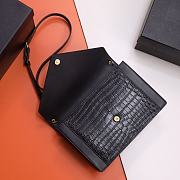 YSL Saint Laurent Calfskin Crocodile Embossed Gaby-26*18*5cm - 4