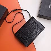 YSL Saint Laurent Calfskin Crocodile Embossed Gaby-26*18*5cm - 2