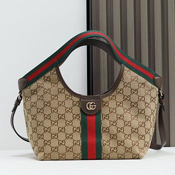 Gucci Giglio small tote bag Beige and Brown-25*20*15cm