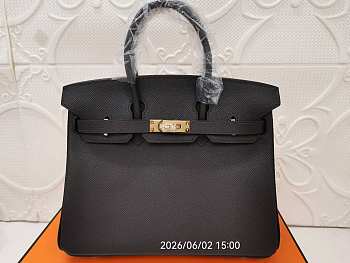 Hermes 25 Birkin Bag In Epsom leather Chocolate and Gold Hardware