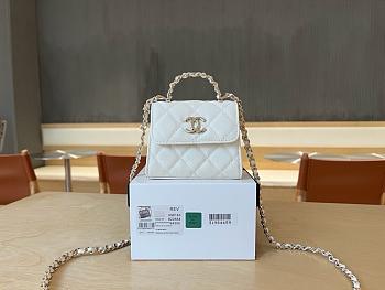 Chanel 25S Handle Bag Caviar White-11.5*14.5*5CM