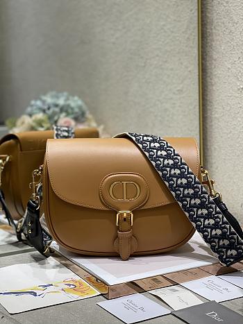  DIOR | Bobby Caramel bag with Blue Dior Strap - M9320 - 27 x 8 x 19.5 cm