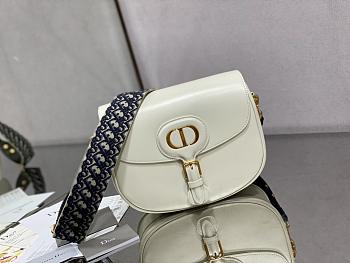  DIOR |  Bobby White bag with Blue Dior Strap - M9320 - 27 x 8 x 19.5 cm