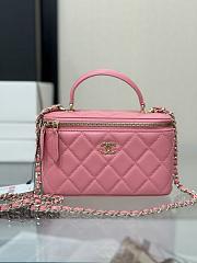 Chanel 24P Handle Bag with Chain Lambskin Pink-16.5*10*8cm - 1