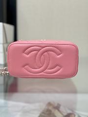 Chanel 24P Handle Bag with Chain Lambskin Pink-16.5*10*8cm - 3