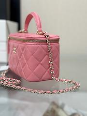 Chanel 24P Handle Bag with Chain Lambskin Pink-16.5*10*8cm - 2