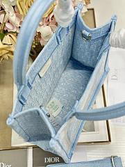 Dior Small Book Tote with shoulder strap Blue and white-26.5 x 22 x 14cm  - 5