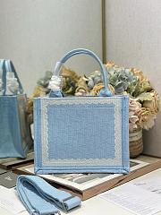 Dior Small Book Tote with shoulder strap Blue and white-26.5 x 22 x 14cm  - 2