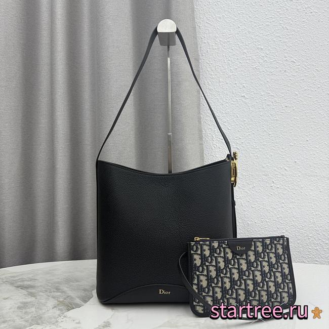 Dior Medium Médaillon Bucket Bag Black Grained Calfskin-26.5 x 26 x 15 cm  - 1
