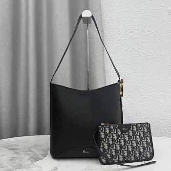 Dior Medium Médaillon Bucket Bag Black Grained Calfskin-26.5 x 26 x 15 cm 