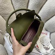 Chanel 26A Bowling Bag Suede Green 11*23*12.5cm - 6