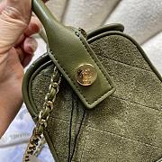 Chanel 26A Bowling Bag Suede Green 11*23*12.5cm - 5