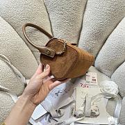 Chanel 26A Bowling Bag Suede Brown-11*23*12.5cm - 5