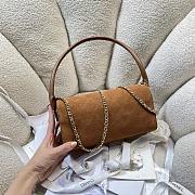 Chanel 26A Bowling Bag Suede Brown-11*23*12.5cm - 3