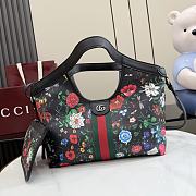 Gucci Giglio small tote bag black and multicolor Flora net - 1