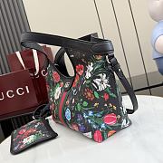 Gucci Giglio small tote bag black and multicolor Flora net - 4