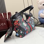 Gucci Giglio small tote bag black and multicolor Flora net - 3