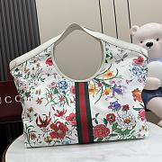 Gucci Giglio small tote bag White and multicolor Flora net   - 4