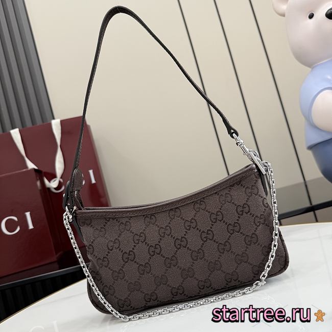 Gucci Gossip small shoulder bag dark brown GG canvas-21cm x 11.5cm x 3cm - 1