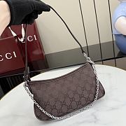 Gucci Gossip small shoulder bag dark brown GG canvas-21cm x 11.5cm x 3cm - 5