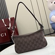 Gucci Gossip small shoulder bag dark brown GG canvas-21cm x 11.5cm x 3cm - 4