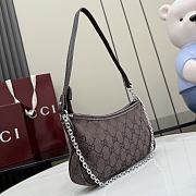 Gucci Gossip small shoulder bag dark brown GG canvas-21cm x 11.5cm x 3cm - 3