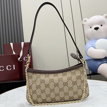 Gucci Gossip small shoulder bag Beige GG canvas-21cm x 11.5cm x 3cm