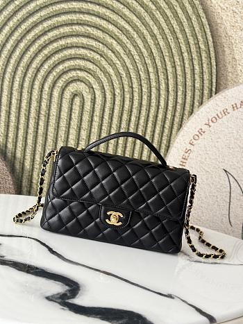 Chanel 25P Kelly Bag Black With Handle- 16*25*7CM