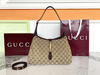 Gucci Jackie 1961 medium shoulder bag sand and brown-31.5*22*4.5cm