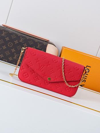 Louis vuitton pochette CohotBag felicie red M63700-21cm