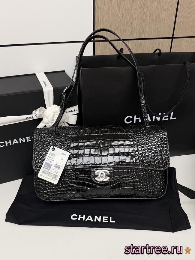 Chanel MaxiFlap Bag crocodile Black -32*19.5*10cm - 1