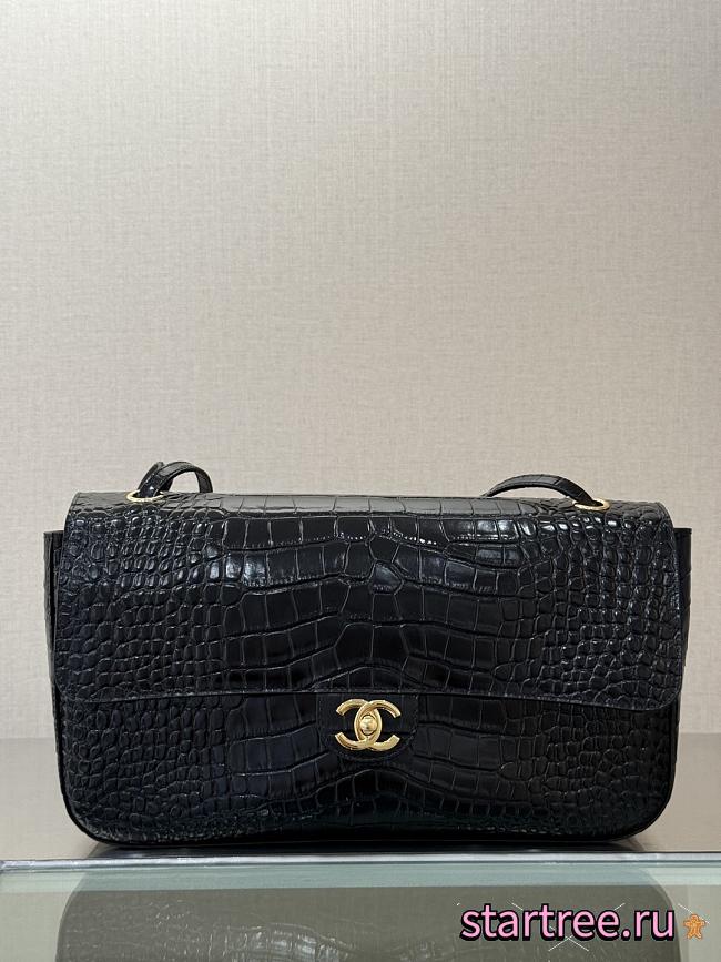 Chanel Medium Flap Bag crocodile Black -26*26*7cm - 1