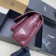 YSL NIKI BABY IN VINTAGE LEATHER ROUGE CABERNET-21 x 16 x 7.5 CM  - 5