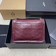 YSL NIKI BABY IN VINTAGE LEATHER ROUGE CABERNET-21 x 16 x 7.5 CM  - 2