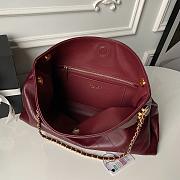 Chanel Shopping Bag Lambskin & Gold-Tone Metal Burgundy- 29 x 40 x 9cm - 2