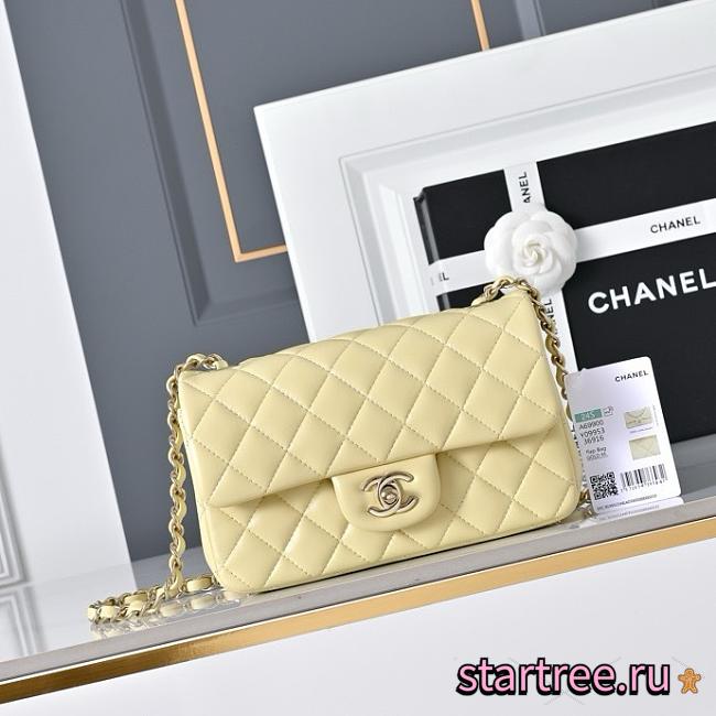 Chanel Mini Flap Bag Baby Yellow Light Gold-20cm - 1