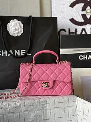 Chanel Mini Classic Flap Bag With Handle In Rose Pink-20cm - 1