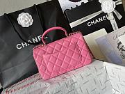 Chanel Mini Classic Flap Bag With Handle In Rose Pink-20cm - 2