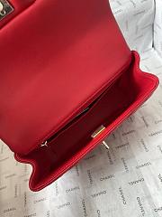 Chanel Mini Classic Flap Bag With Handle In Red-20cm - 5