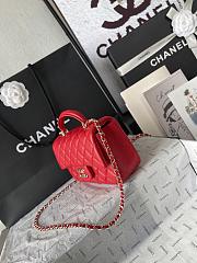 Chanel Mini Classic Flap Bag With Handle In Red-20cm - 4