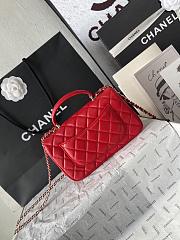 Chanel Mini Classic Flap Bag With Handle In Red-20cm - 2