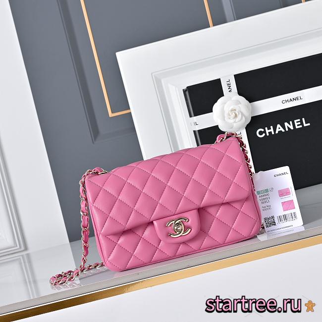 Chanel Mini Flap Bag Pink Light Gold Hardware-20cm - 1