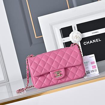 Chanel Mini Flap Bag Pink Light Gold Hardware-20cm
